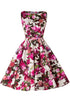 Elegant Sleeveless Party Floral Flare High Waist Vintage Dress